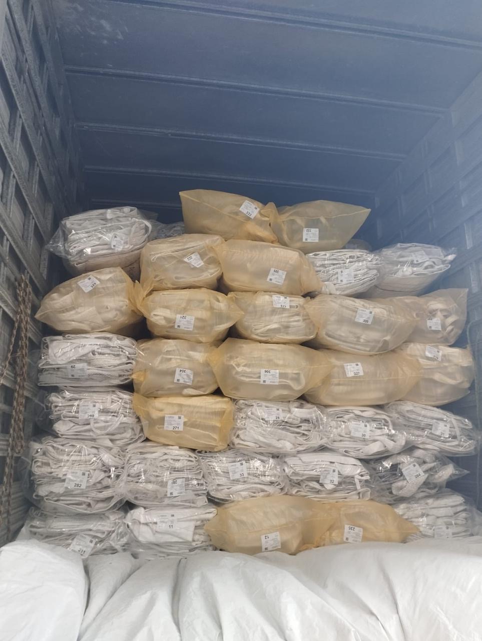 Big bags higienizados preparados para entrega pela Lemon Lavanderia Industrial